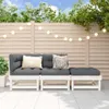 Design Möbel 3-tlg. Garten-Lounge-Set Weiß Massivholz Produktbild-Vorschau 1