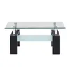 CLIPOP Couchtisch, Glas Wohnzimmertisch, 100x60x45cm Produktbild-Vorschau 6