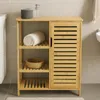 BEGRYF Bambus Badschrank 87,5x66x33 cm, Hochschrank mit Tür Produktbild-Vorschau 5