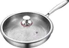 A stainless steel frying pan with a glass lid. Podgląd zdjęcia produktu