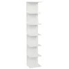A white, vertical shelf unit with multiple shelves against a white background. Náhľad obrázku produktu
