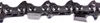 A close-up, detailed view of a chainsaw chain. Produktbild-Vorschau