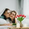 Relaxdays Bijzettafel, rond, met wielen, lichtbruin-zwart Productafbeelding-voorbeeld 5