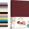 Jersey Spannbettlaken 200x200 cm 100% Baumwolle Bordeaux Produktbild-Vorschau 1