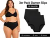 Damen Slips 3er Pack Schwarz XL-4XL High Waist Komfortbund Produktbild-Vorschau 2