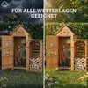 HOMAVO Gerätehaus Holz mit Kaminholzregal & UV-Schutz Produktbild-Vorschau 4