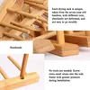 Collage of images showing details of a bamboo drying rack, including close-ups of the material and assembly instructions. Produktbild-Vorschau