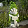 Gartenzwerg WELCOME - Gartenfigur - Magnesia - H: 38cm -  grau, grün Produktbild-Vorschau