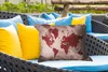 MuchoWow® Outdoor Kissen - Weltkarte - Blumen - Rot - 50x30 Produktbild-Vorschau 4