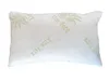 A white pillow with green aloe vera patterns and text. Voir les images du produit