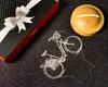 A gift box, a wooden diffuser, and a clear acrylic bicycle silhouette are arranged on a black, glittery surface. Produktbild-Vorschau