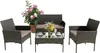 Relaxdays Gartenmöbel Set, 4-tlg. Rattan Sitzgruppe, 4 Produktbild-Vorschau 1