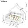 Huisbed 90x200 cm met LED-verlichting, planken, 2 laden en Productafbeelding-voorbeeld 5