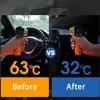 Comparison of car interior temperature before and after using a sunshade. Produktbild-Vorschau