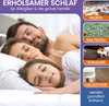 A family sleeping peacefully in bed, with inset images highlighting potential allergens. Produktbild-Vorschau