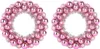 Two pink Christmas ball wreaths are shown against a white background. Voir les images du produit