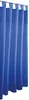 A close-up view of blue curtains hanging from a rod. Produktbild-Vorschau