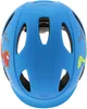 A blue children's helmet with dinosaur graphics. Produktbild-Vorschau
