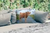 MuchoWow® Outdoor Kissen - Scottish Hochlandrind - Straße - Produktbild-Vorschau 2