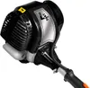 A close-up view of the engine and handle of a brush cutter. Produktbild-Vorschau