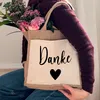 Geschenktasche Danke groß,  Jutetasche mit Herz M (30x30x19 Produktbild-Vorschau 3