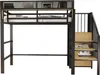 90 x 200 cm großes Metall-Hochbett mit sicherer Leiter und Produktbild-Vorschau 5
