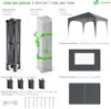 VOUNOT® Pavillon 3x3m mit 4 Seitenteilen & 4 Sandsäcke, Pop Produktbild-Vorschau 2
