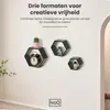 IvoQ Hexagon Wandregale – Schwarz – 3er Set – Schwebende Produktbild-Vorschau 2