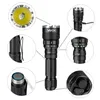 A collage of images showing different views and details of a black flashlight. Podgląd zdjęcia produktu