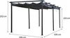 Metallpergola mit ausziehbarem Dach - 3 x 6 m - Anthrazit Produktbild-Vorschau 4