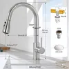 Grifo de cocina extensible AjieQaQ, acero inoxidable 304 Vista previa de la imagen del producto 4