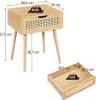 Yaheetech Nachttisch 2er Set mit Schublade Nachtschrank Produktbild-Vorschau 4