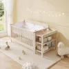 Merax 3-in-1 Babybett 140x70 cm, Massivholz Kinderbett, Produktbild-Vorschau 2