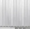 A white curtain with vertical pleats, shown hanging against a white background. The bottom edge of the curtain has a wavy hem, and a few dark metal curtain hooks are visible at the very bottom. Anteprima dell’immagine prodotto