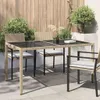 vidaXL Gartentisch 150x90x75 cm Gehärtetes Glas Poly Rattan Produktbild-Vorschau 2