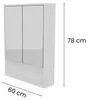 Spiegelschrank Bad 60 x 78 cm Weiß Badezimmerschrank mit Produktbild-Vorschau 2