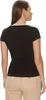 Damen Schwarz Kurzarmshirt aus Baumwolle mit V-Ausschnitt. Produktbild-Vorschau 4