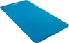 A blue yoga mat is shown from a diagonal angle on a white background. Produktbild-Vorschau
