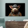 MuchoWow® - Leinwandbilder - Schwein - Porträt - Schwarz - Produktbild-Vorschau 4