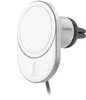 A white and silver Belkin wireless car charger with a dark gray vent clip attachment. Anteprima dell’immagine prodotto