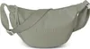 A studio shot of a gray-green Bench crossbody bag.