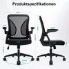 Bürostuhl ergonomisch mit Mesh-Rückenlehne, 90° klappbare Produktbild-Vorschau 8