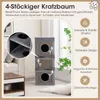 COSTWAY 4-stöckige Katzentonne, Kratzbaum mit Kratzbrett, 3 Produktbild-Vorschau 4