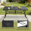 GIHAUVIA Gartentisch 144x94cm Wetterfest Metall 6 Personen Produktbild-Vorschau 7