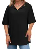 T-Shirt mit V-Ausschnitt, geeignet für Damen mit Übergröße, Produktbild-Vorschau 3