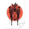 MuchoWow® Poster Indianer - Bär - Federn - Rot 120x160 cm - Produktbild-Vorschau 1