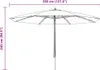 vidaXL Parasol avec mât en bois 350 cm bleu Voir les images du produit 6
