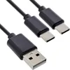 InLine® USB 2in1 Y-Ladekabel, 1x USB-A Stecker an 2x USB-C Produktbild-Vorschau 1
