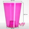 A pink orchid pot with dimensions indicated by measurement lines and text. Anteprima dell’immagine prodotto