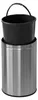 A stainless steel trash can with a black inner bucket and handle. Produktbild-Vorschau